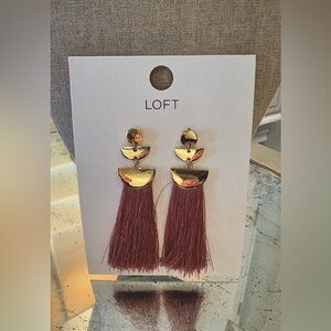 NWT Loft Purple and Gold Tassel Earrings